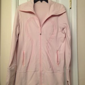 Lululemon light pink with stripes yoga jacket