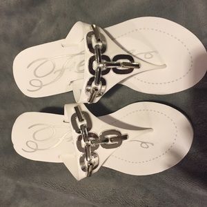 **Fergilicious white wedge sandals!!