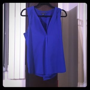 Blue V-neck blouse