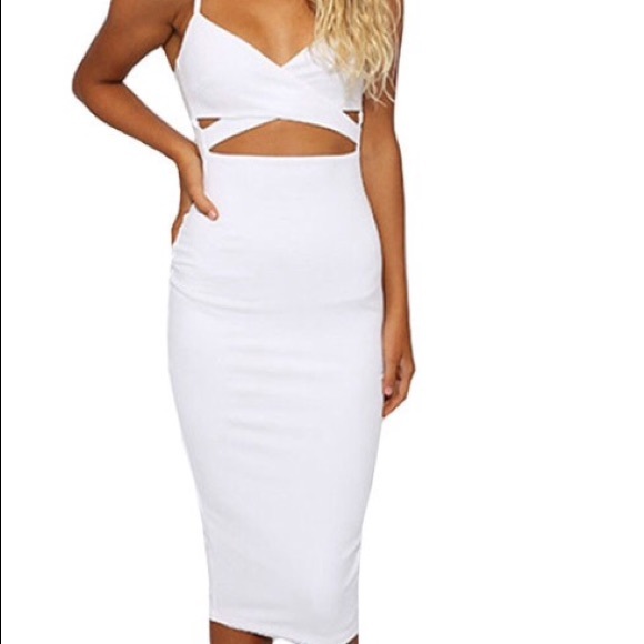 White cutout bodycon dress NWOT