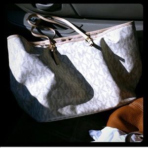 White Michael Kors tote Authentic large size