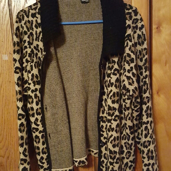 Leopard Print Sweater Jacket