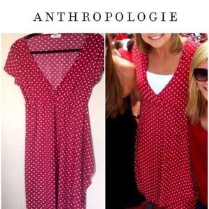 Polka dot faux-wrap dress