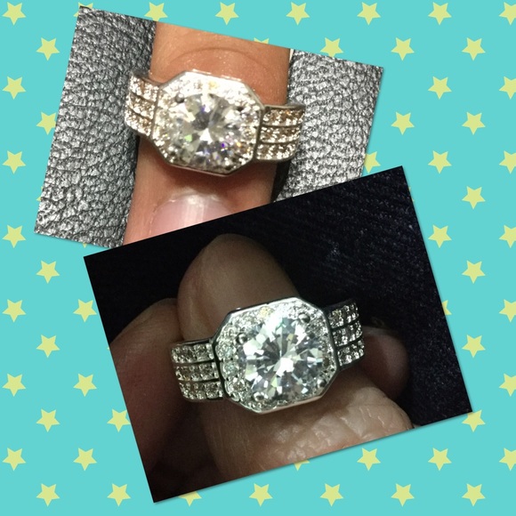 ๐ฅSALE๐ฅPrincess cut Sterling silver diamond ring - Picture 3 of 3