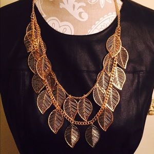 Gold leaf necklace
