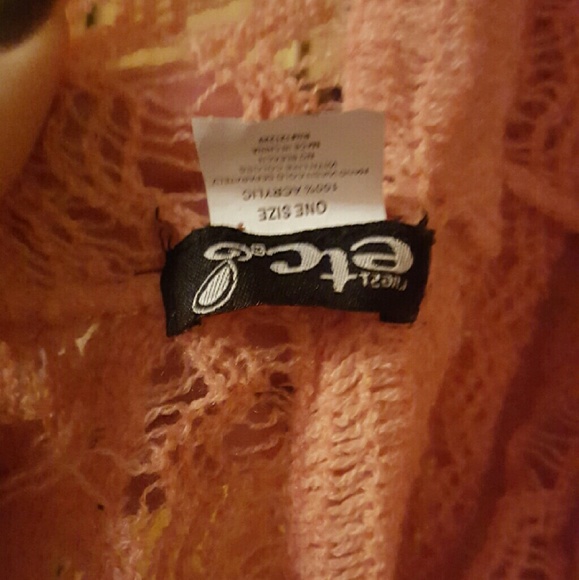 Pink Ruffle Crocheted Infinity Scarf - Picture 4 of 4