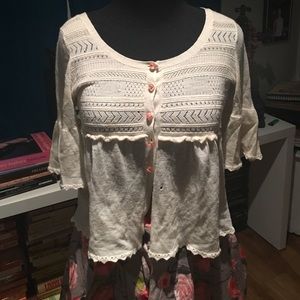 Sweet Princess Knit Cardigan w/Flower Buttons