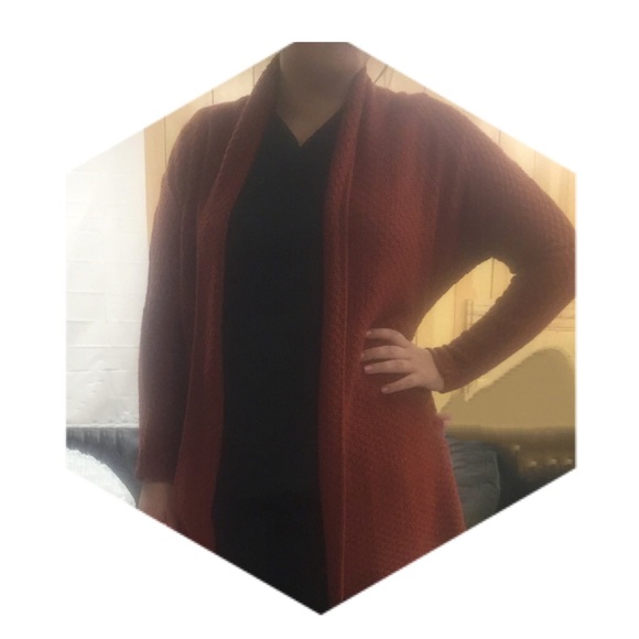 Forever 21 Oversized Maroon Knit Cardigan Sweater - Picture 3 of 4