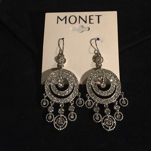 Monet studded dangle earrings