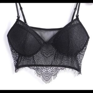 black eyelash lace bralette