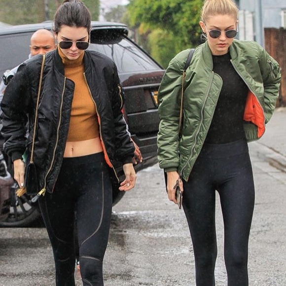 Trendy authentic leather bomber jacket!