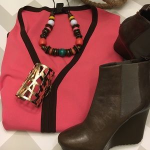 🎉 SALE 🎉 Pink and Brown Cardigan