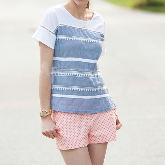 {j.crew} scallop hem polka dot shorts - Picture 2 of 3