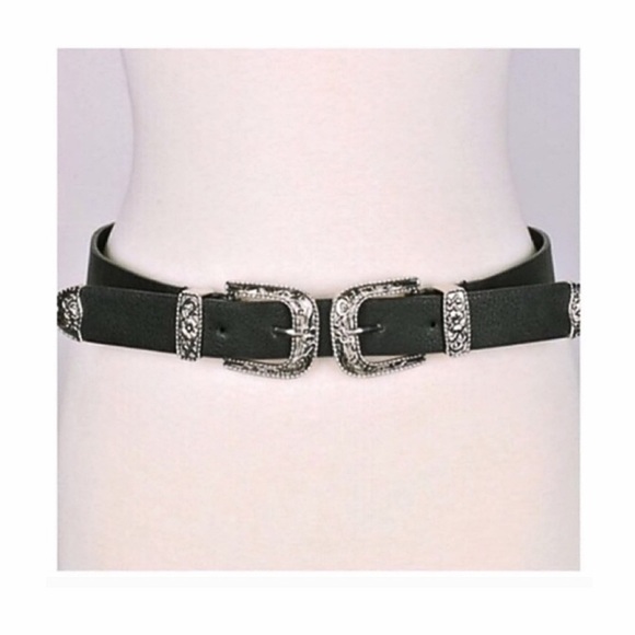 Double Buckle Henson Belt in Gold - Picture 2 of 4