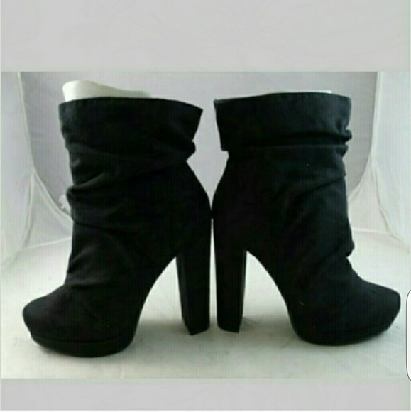 Black bootie heels