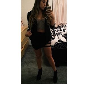 Tobi black cutout mini skirt