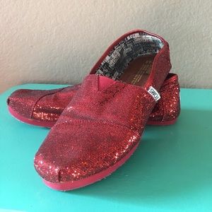 Red Glitter TOMS