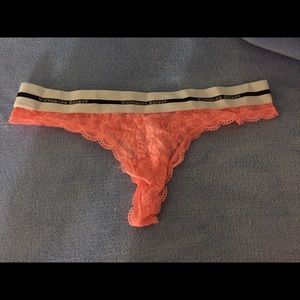 Victoria secret logo lace thong