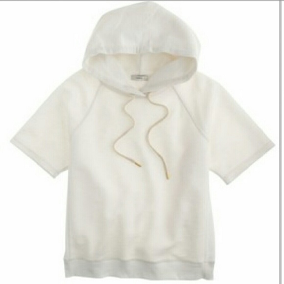 NEW J.Crew short sleeve hoodie white