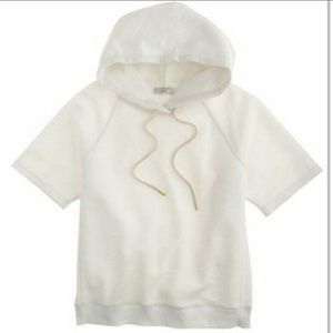 NEW J.Crew short sleeve hoodie white