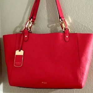 Small red Ralph Lauren tote bag
