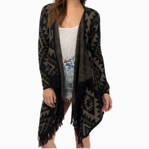 CLOSING CLOSET SOON- Tobi Aztec fringe cardigan