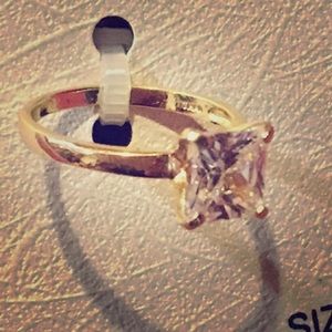 Gold plated cubic zirconia ring