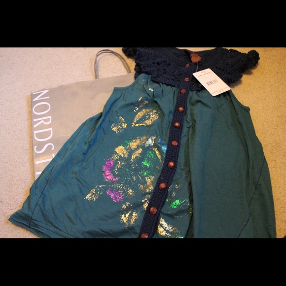 Free People Rocker Blu Top NWT