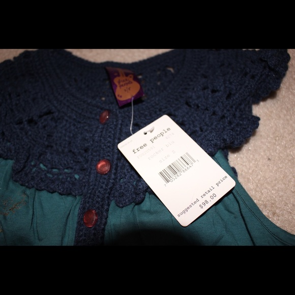 Free People Rocker Blu Top NWT - Picture 2 of 2