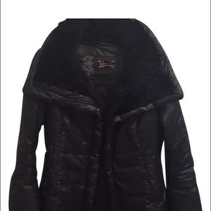 Mackage black puffer coat with fur trim