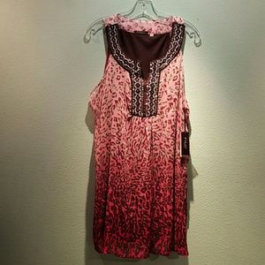 Fylo beaded, purple, pink Leopard print dress