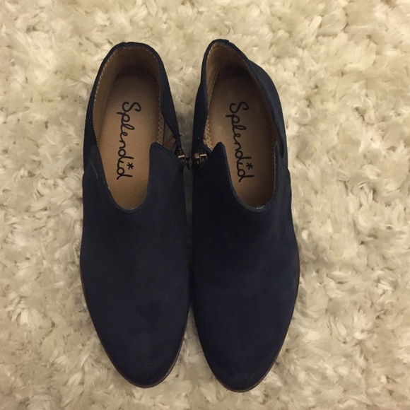 ((SOLD)) Splendid Hamptyn Navy Suede Booties - Picture 3 of 4