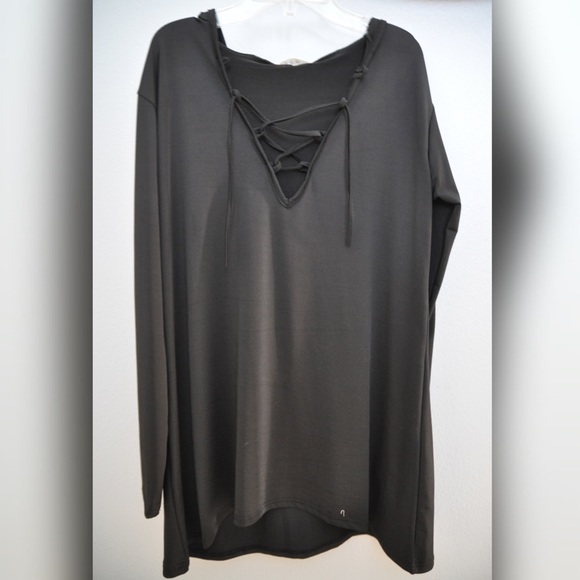 Black Lace Up Dress