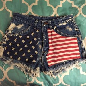 American Flag High Waisted Shorts