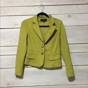 Mustard green cotton blazer