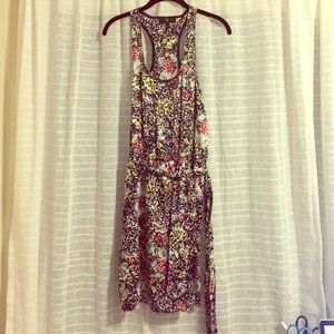 Aqua halter dress with waist tie. Size M