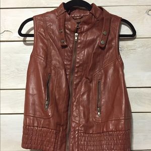 Pleather brown vest