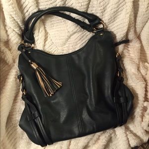 Large forest green hobo bag