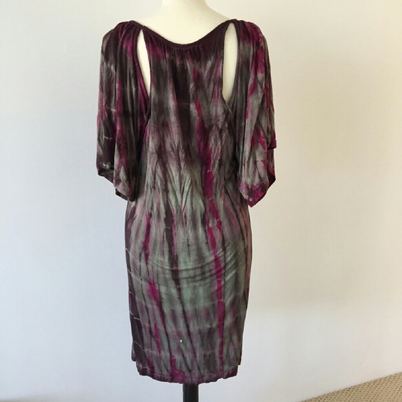 SOLD -----> Gray and Purple Tie-Dyed Dress - Picture 2 of 3