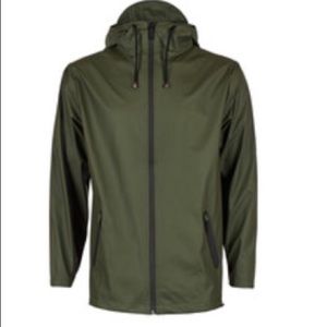 RAINS OFFICIAL hunter green rain jacket NWT