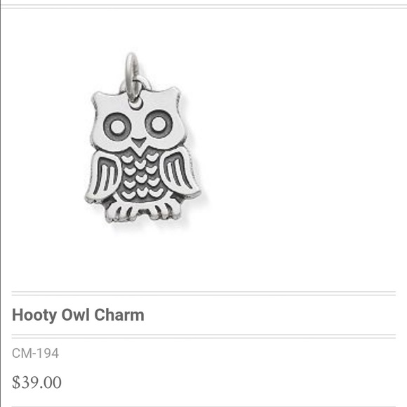 Sterling silver hooty owl charm.