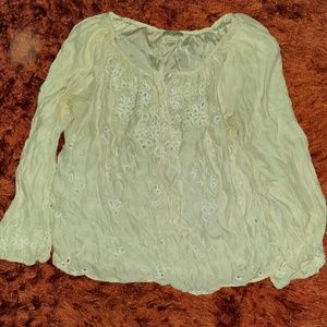 SOLD ** Lucky Brand cream peasant blouse