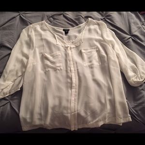 White chiffon top