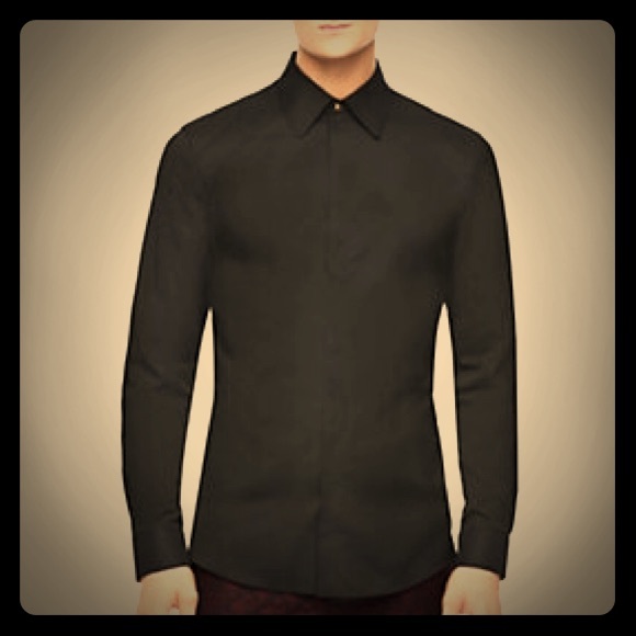 Versace Black Button Dress Shirt