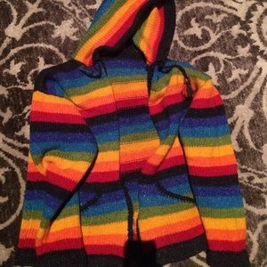 Rainbow sweatshirt / knitted outerwear