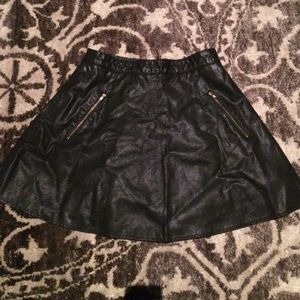 Black pleather FP  flared skirt