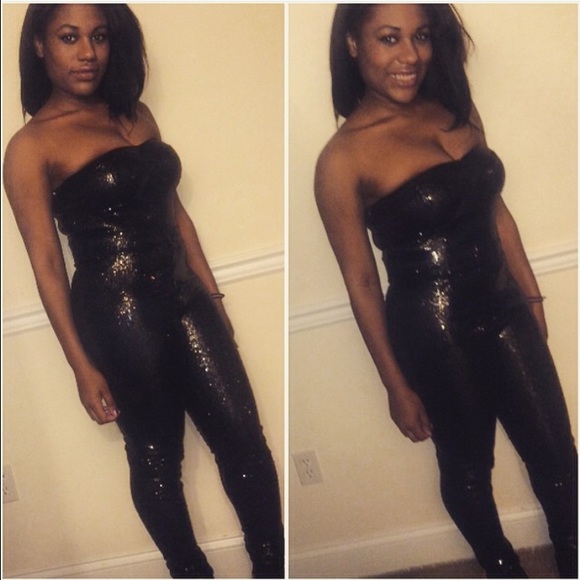 Black sequin unitard