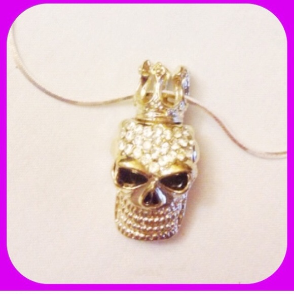 ☠💋QUEEN 0f HARLEY GOLDEN SKULL MOTORCYCLE CHIC - Picture 3 of 3