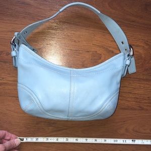 Authentic coach blue leather baguette purse