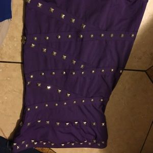Strapless purple studded dress